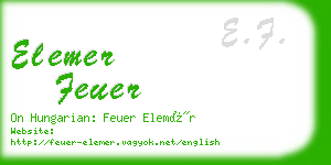 elemer feuer business card